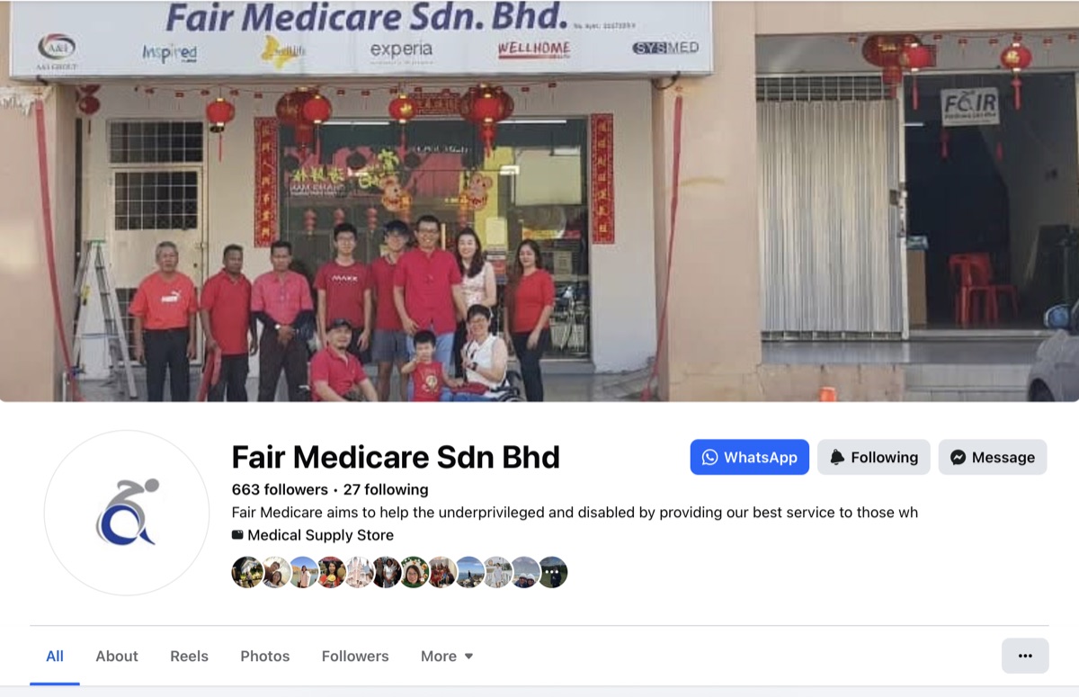Fair Medicare Sdn Bhd Facebook page